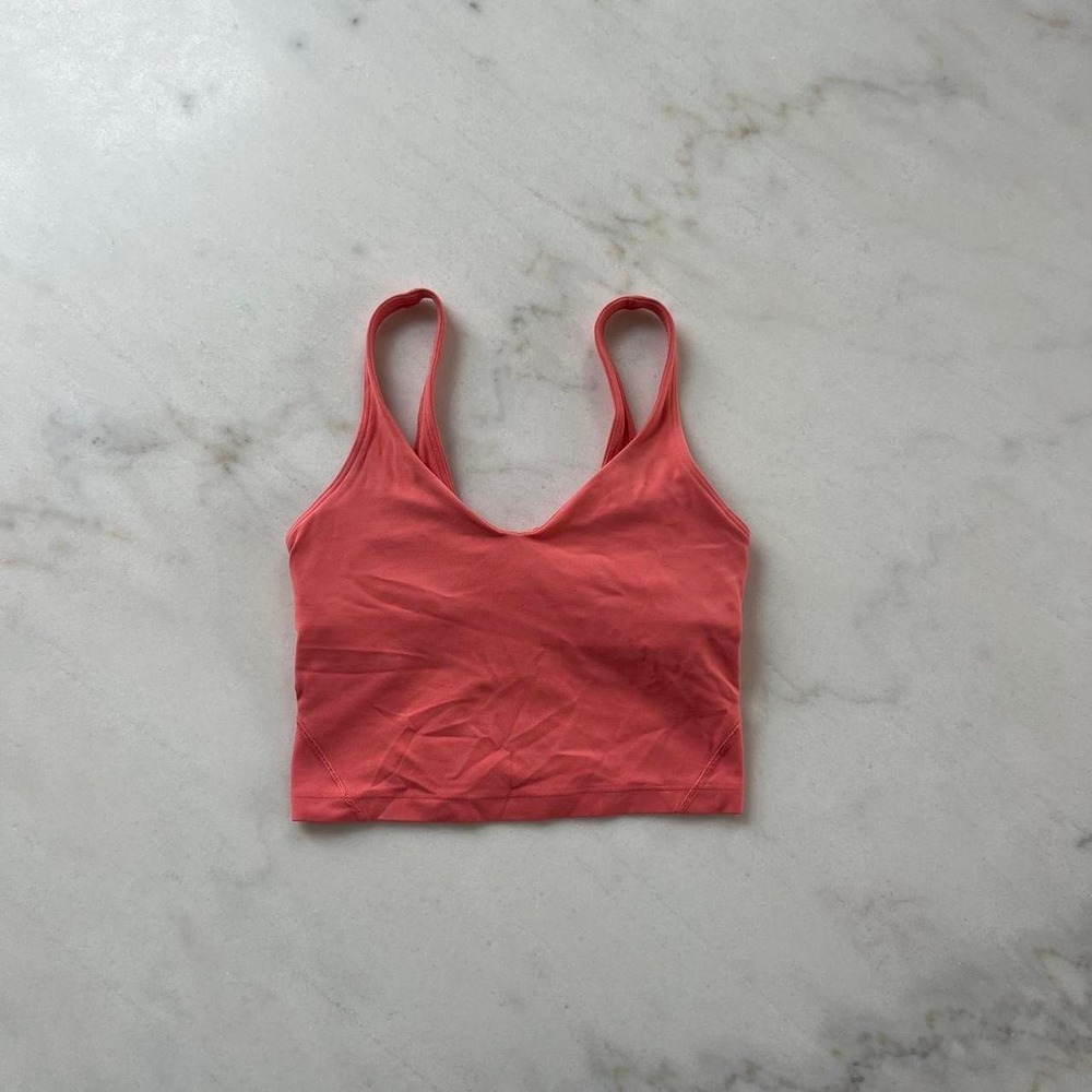 Lululemon Raspberry Cream Align Tank Top Pink Orange Size 2 LW1CW8S